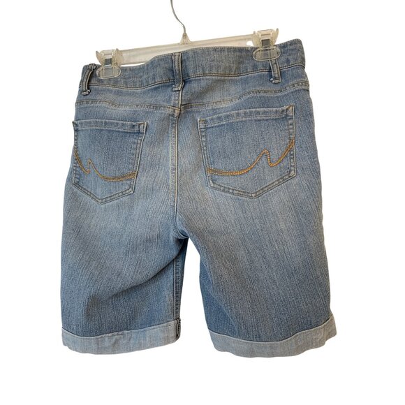 Faded Glory Womens Light Denim Bermuda Shorts Size 6 Cut Off Cuffed 9083 GUC - Picture 3 of 7